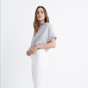 Madewell Oversized Blue Striped Button-Up Shirt